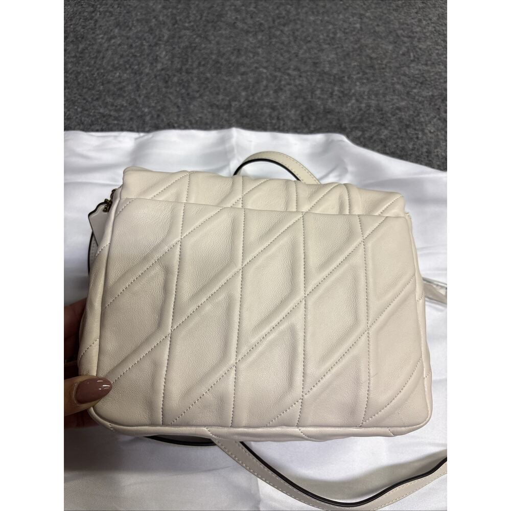 NEW Coach Times Square Tabby Shoulder Bag 20 With Quilting Brass/ Chalk $495 - Picture 10 of 11